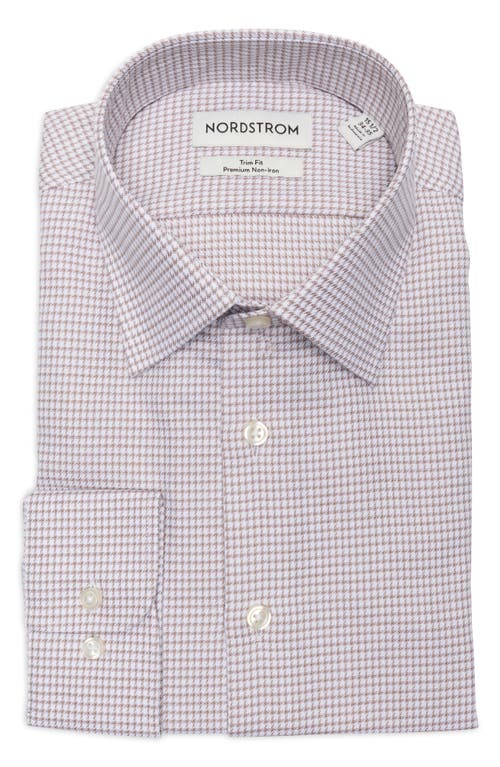 Nordstrom Trim Fit Microcheck Premium Non Iron Cotton Button-up Shirt In Pattern