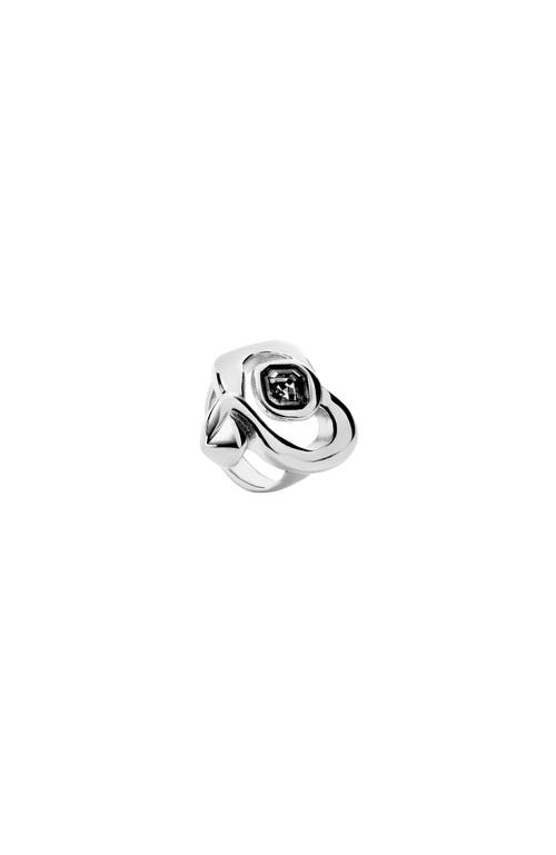Unode50 Heart Glass Ring In Metallic