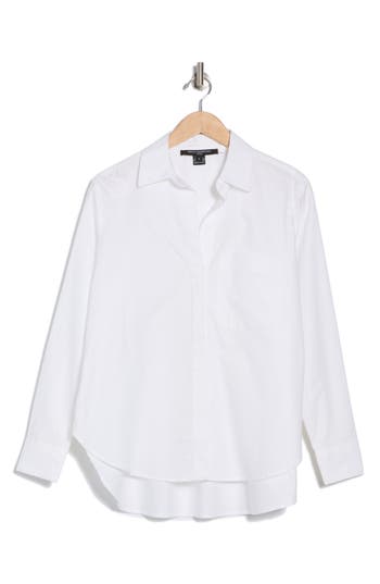 French Connection Oxford Boyfriend Button-up Shirt In Summer White