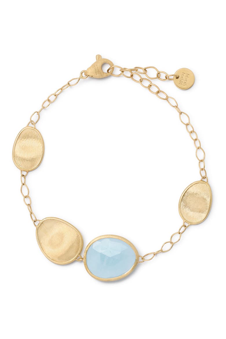 Aquamarine Station Bracelet, Main, color, 18K YELLOW GOLD