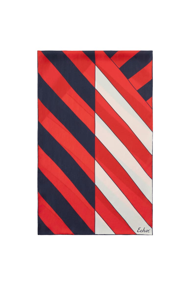 Stripe Silk Oblong, Alternate, color, Red/Navy