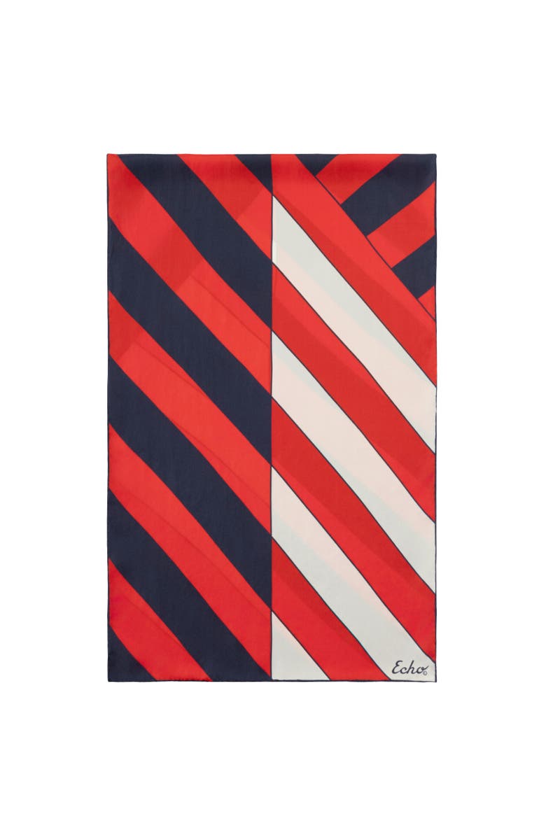 Echo Stripe Silk Oblong, Alternate, color, Red/Navy