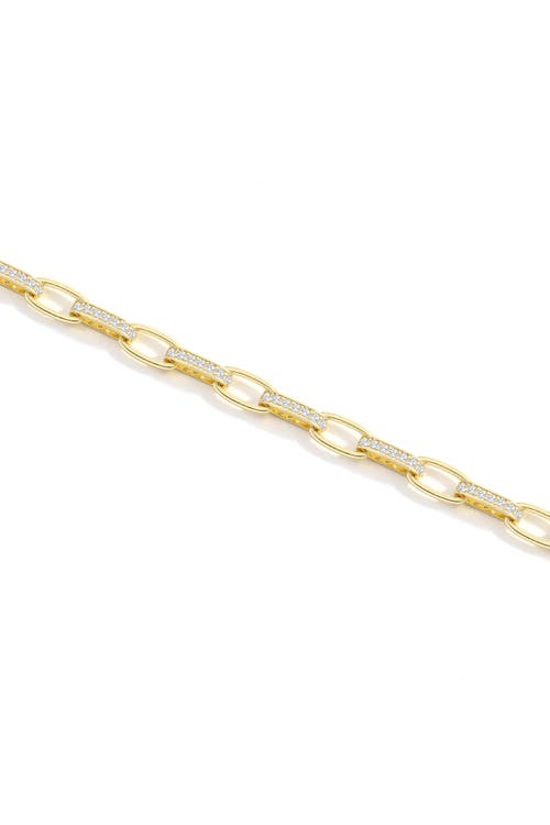 Mint & Lily Interlinked Diamond Paperclip Bracelet In Silver