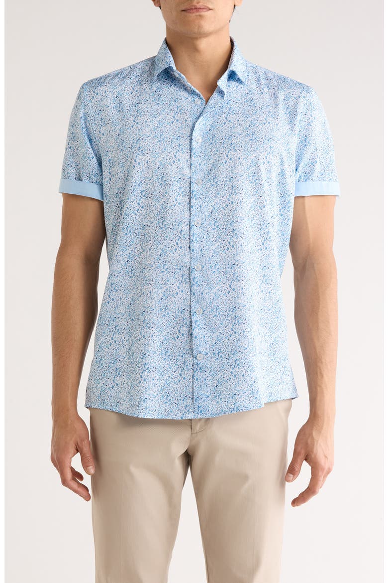 Short Sleeve Sport Shirt, Main, color, BLUE/ BLEU