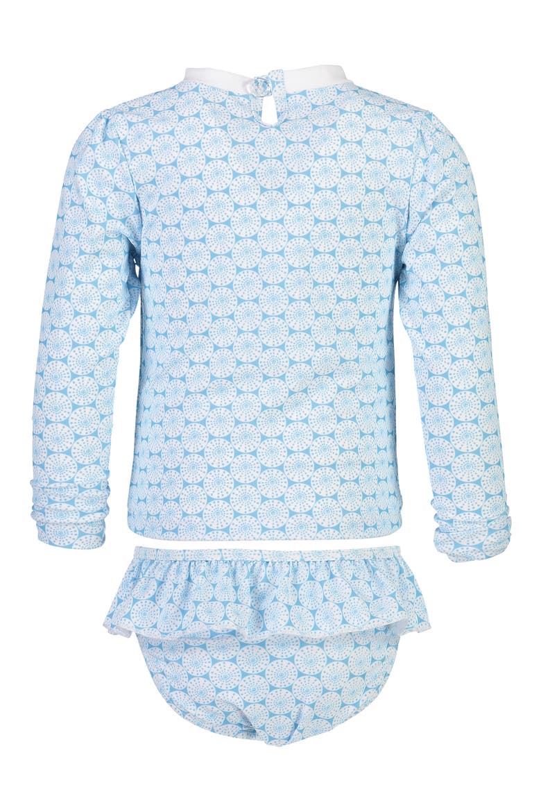 Two-Piece Rashguard Swimsuit, Alternate, color, AQUA WHITE