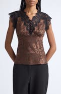 Veronica Beard Pascaline Floral Print Top