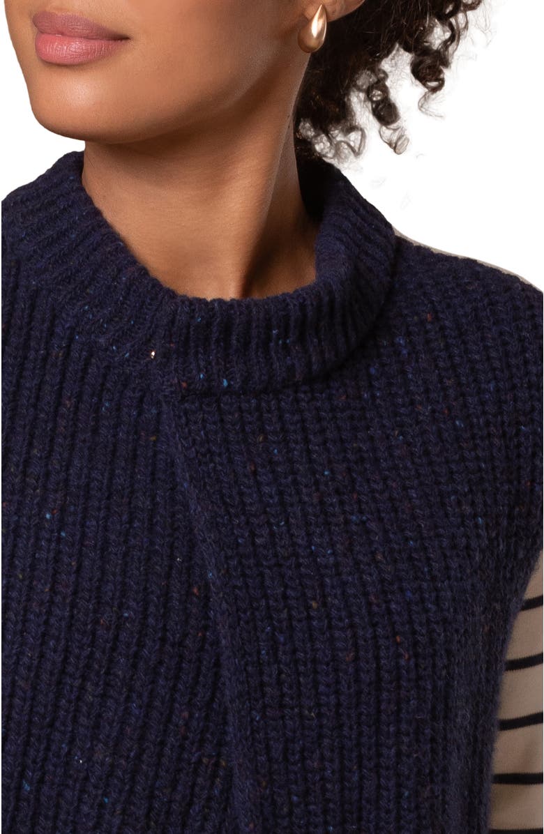 Celtic & Co. Donegal Ribbed Crew Neck Waistcoat, Alternate, color, Dark Navy