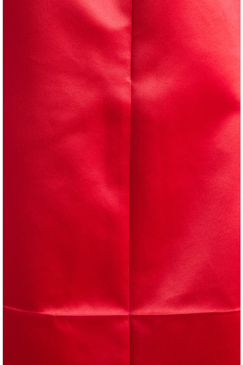 Domaya Technical Satin Midi Dress, Alternate, color, RED