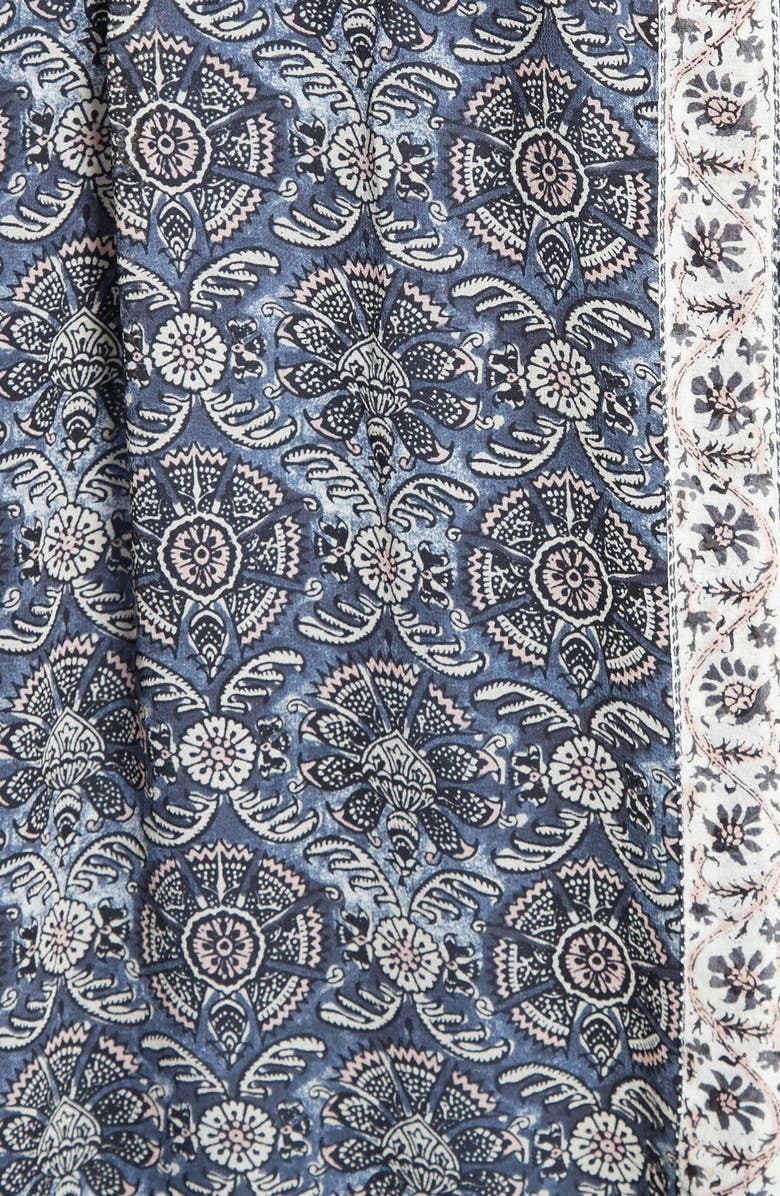 Joie 'Foxley' Floral Print Silk Peasant Dress, Alternate, color, 