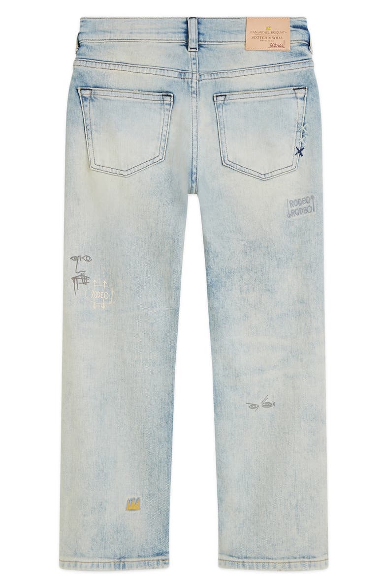 Scotch & Soda Kids' x Basquiat The Pitch Loose Jeans, Alternate, color, Texas Blue