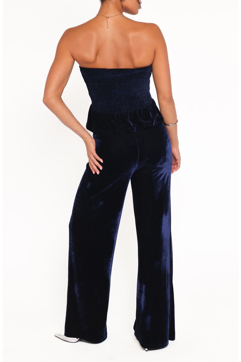 Sutton Strapless Peplum Jumpsuit, Alternate, color, MIDNIGHT BLUE VELVET