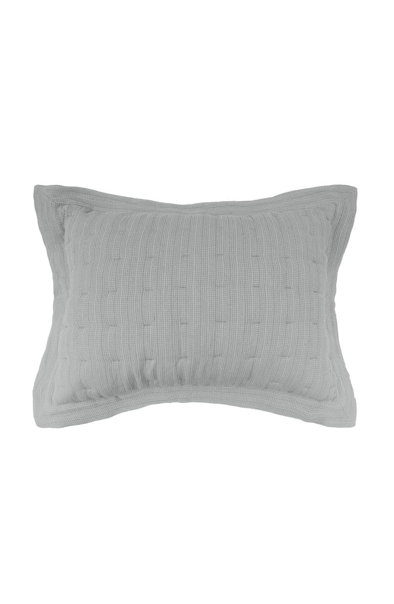 ELISABETH YORK 20" x 26" Danette Shale Decorative Bedding Premium Cotton Rectangle Standard Sham, Main, color, Grey