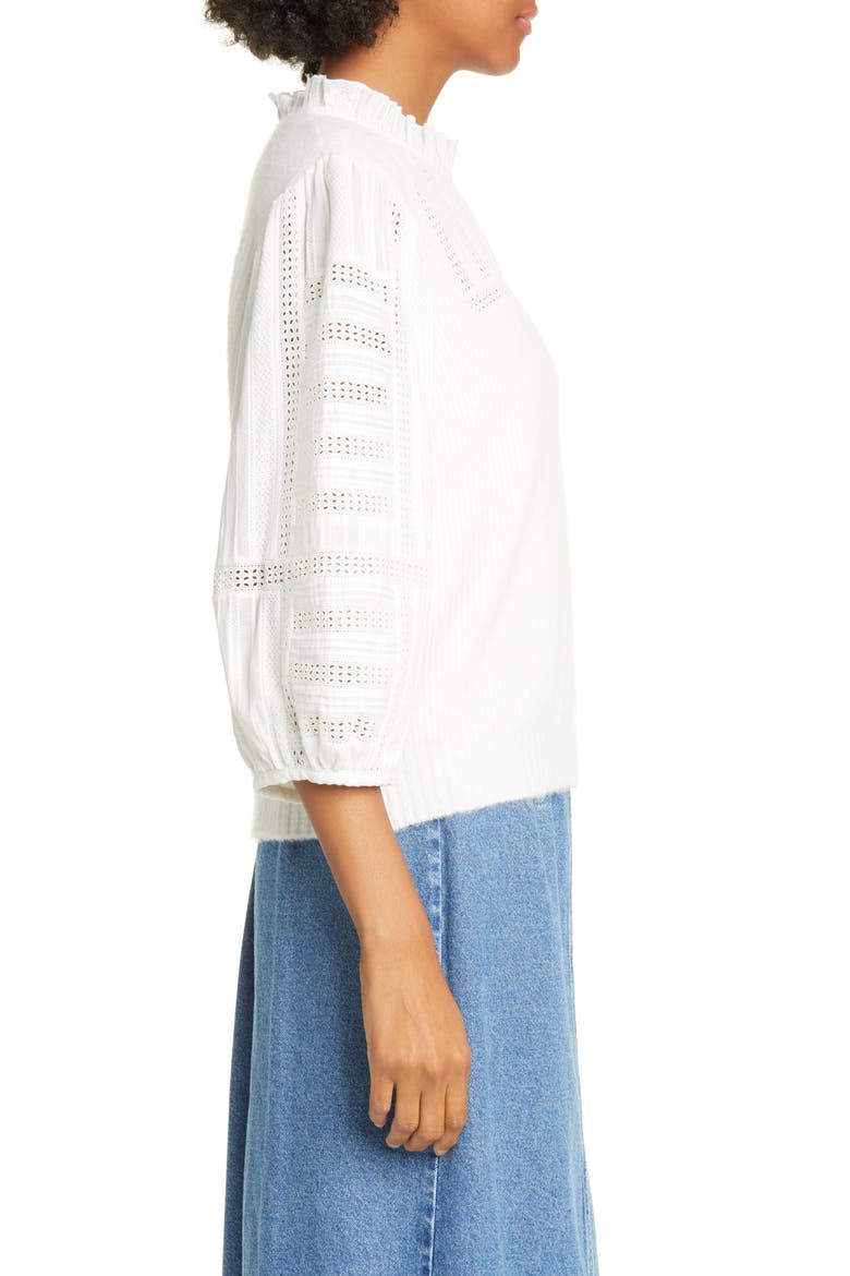 Sea Pascale Mixed Media Sweater, Alternate, color, CREAM