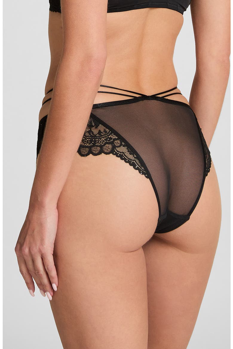 Sabrina Lace Brazilian Panties, Alternate, color, CAVIAR