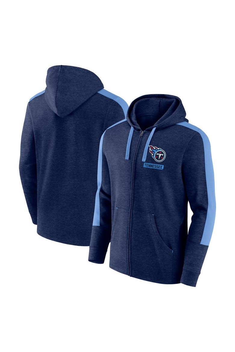 Men's Fanatics  Heather Navy Tennessee Titans Gains Full-Zip Hoodie, Main, color, Heather Navy