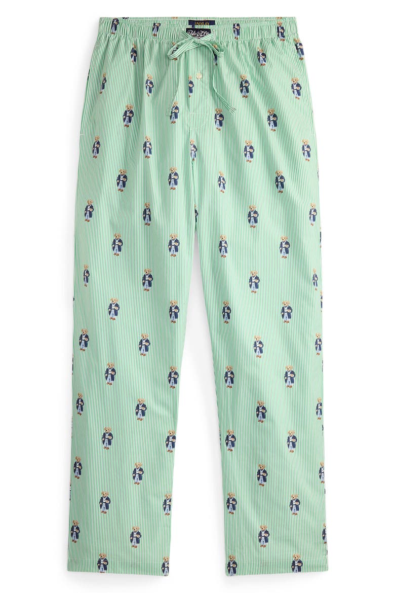 Stripe Bear Print Pajama Pants, Alternate, color, MORNING ROBE BEAR STRIPE