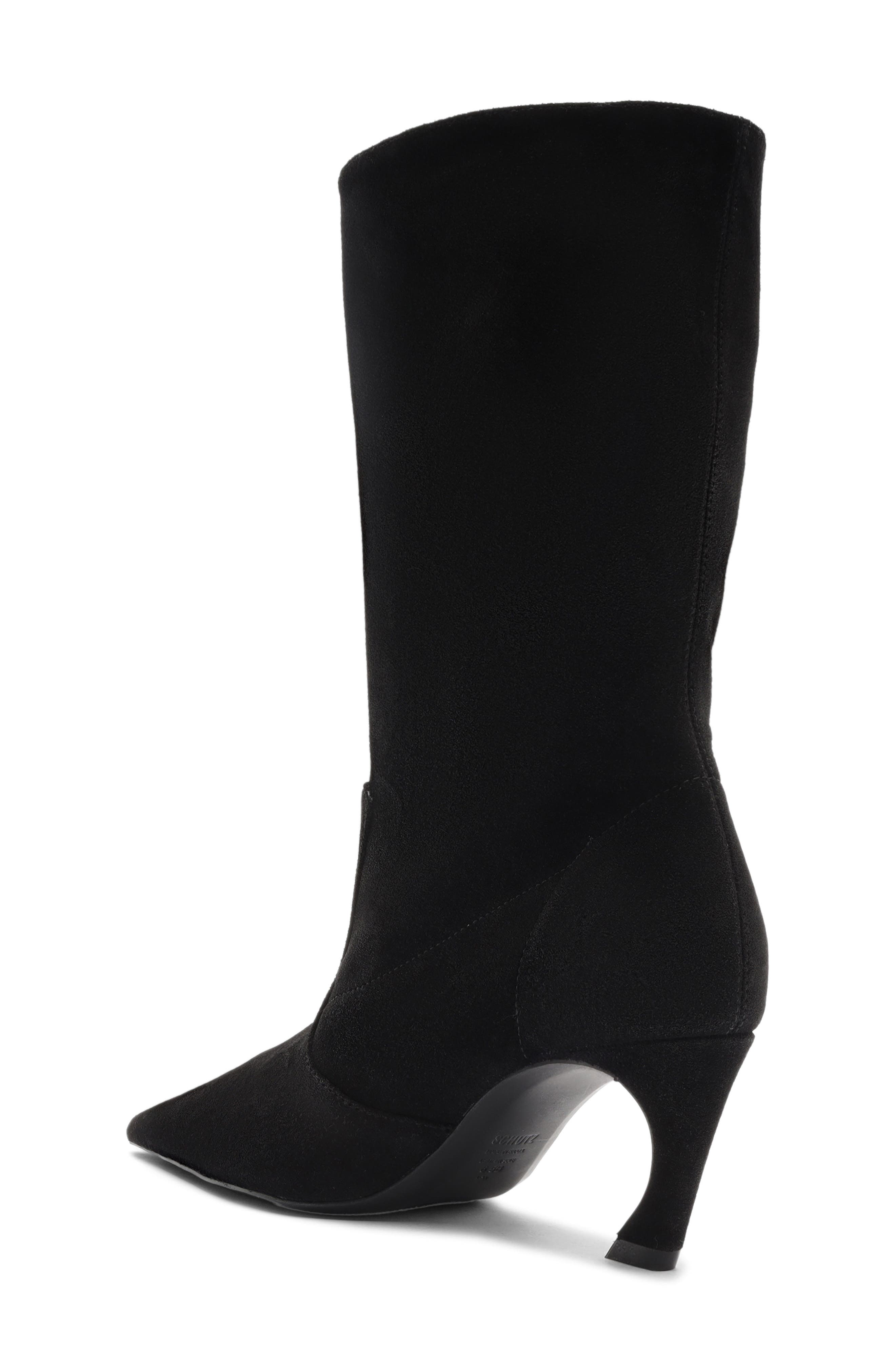 Lexi Slouch Leather Boot, Alternate, color, BLACK SUEDE