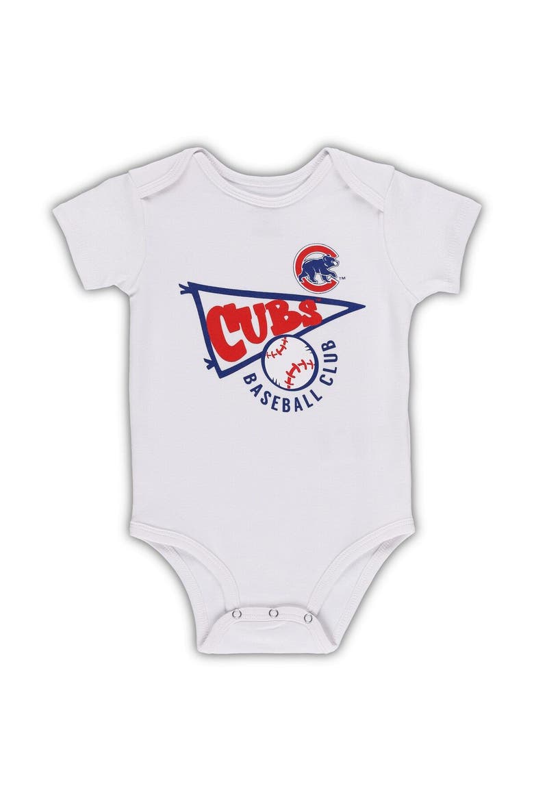 Infant Royal/White/Heather Gray Chicago Cubs Biggest Little Fan 3-Pack Bodysuit Set, Alternate, color, Royal