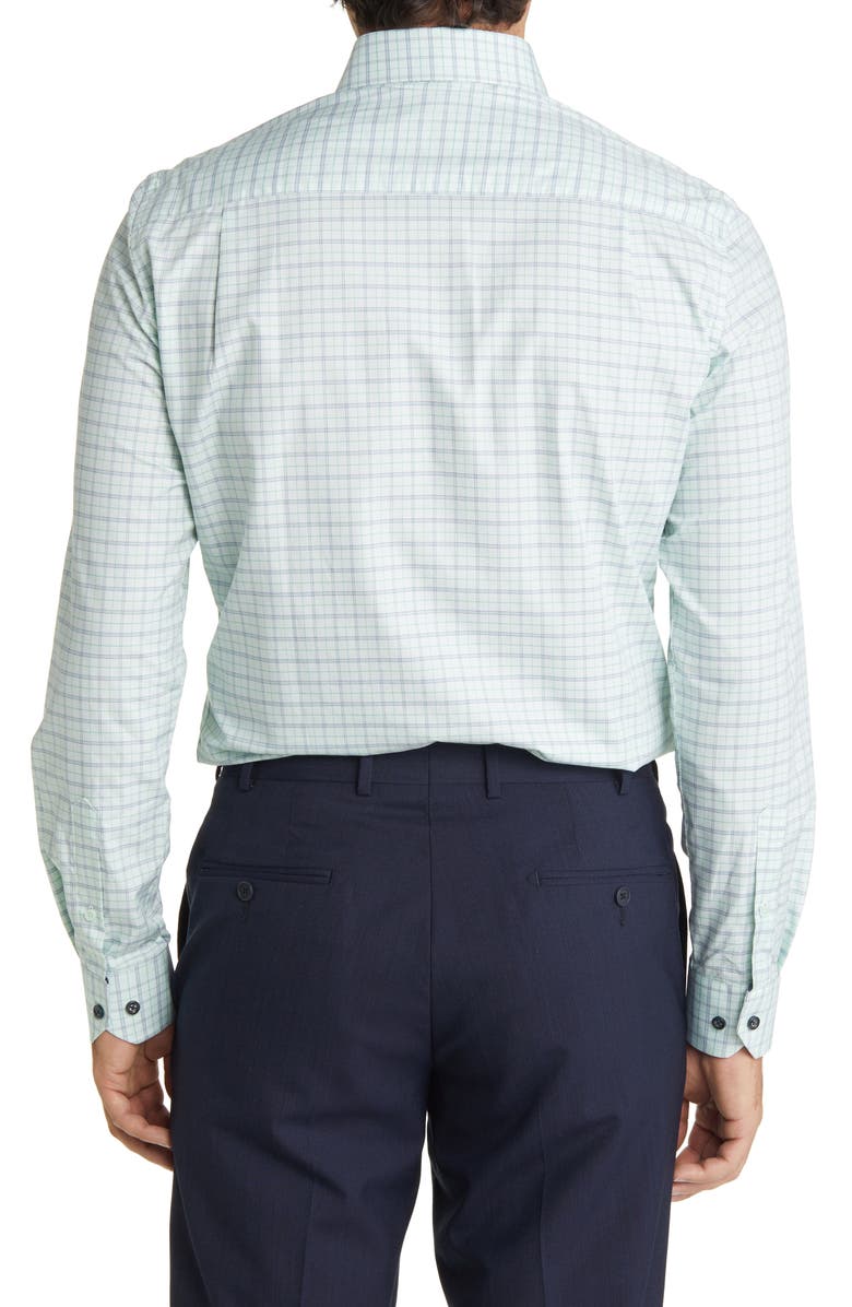Duchamp Men's Tailored Fit Plaid Dress Shirt, Alternate, color, Green