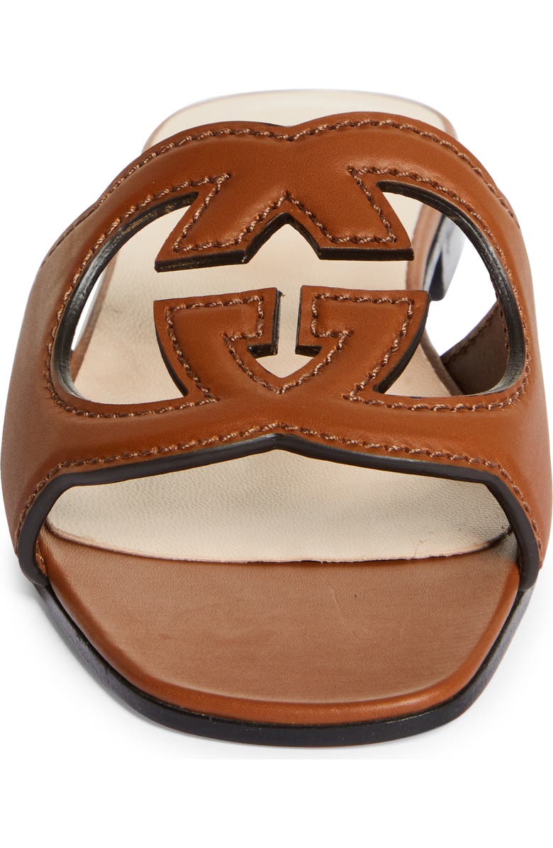 Gucci Interlocking G Cutout Slide Sandal, Alternate, color, Cuir