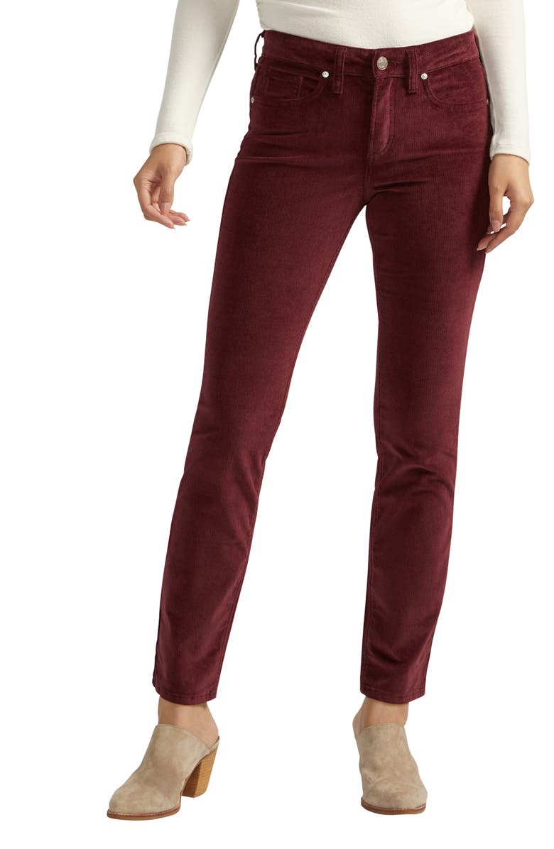 Silver Jeans Co. Suki Straight Leg Corduroy Pants, Main, color, Bordeaux