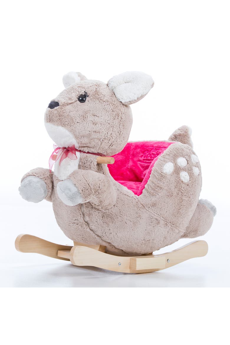 Little Rockers Deer Wooden Plush Ride, Alternate, color, Multicolored