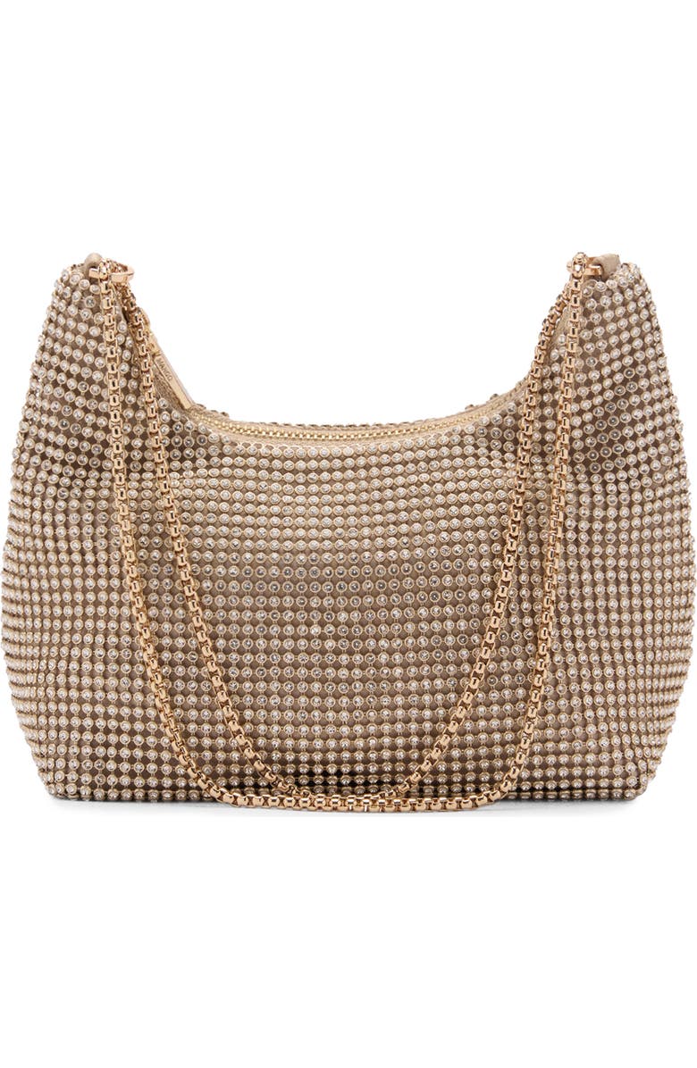 MANGO Crystal Mesh Chain Strap Shoulder Bag, Main, color, Gold