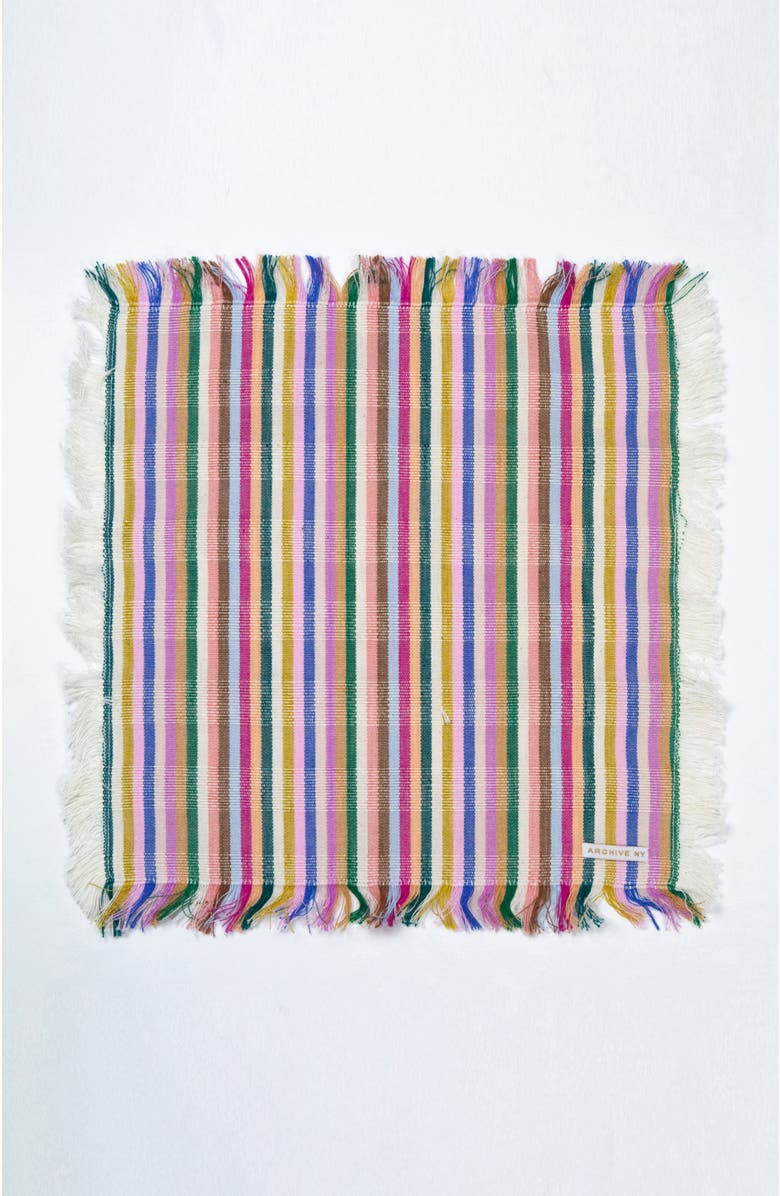 Archive New York Valentina Rainbow Striped Handwoven Cotton Party Napkins, Set of 4, Alternate, color, Rainbow