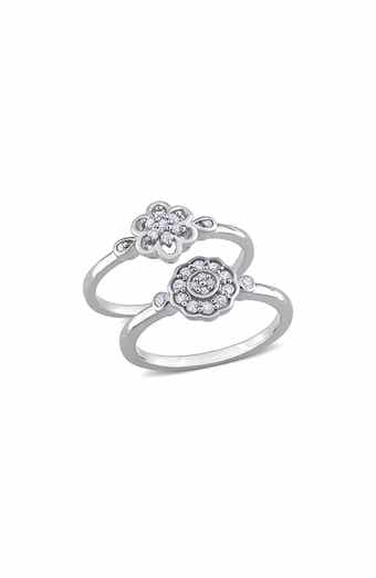 Set Of 2 Floral Diamond Rings - 0.29ct.