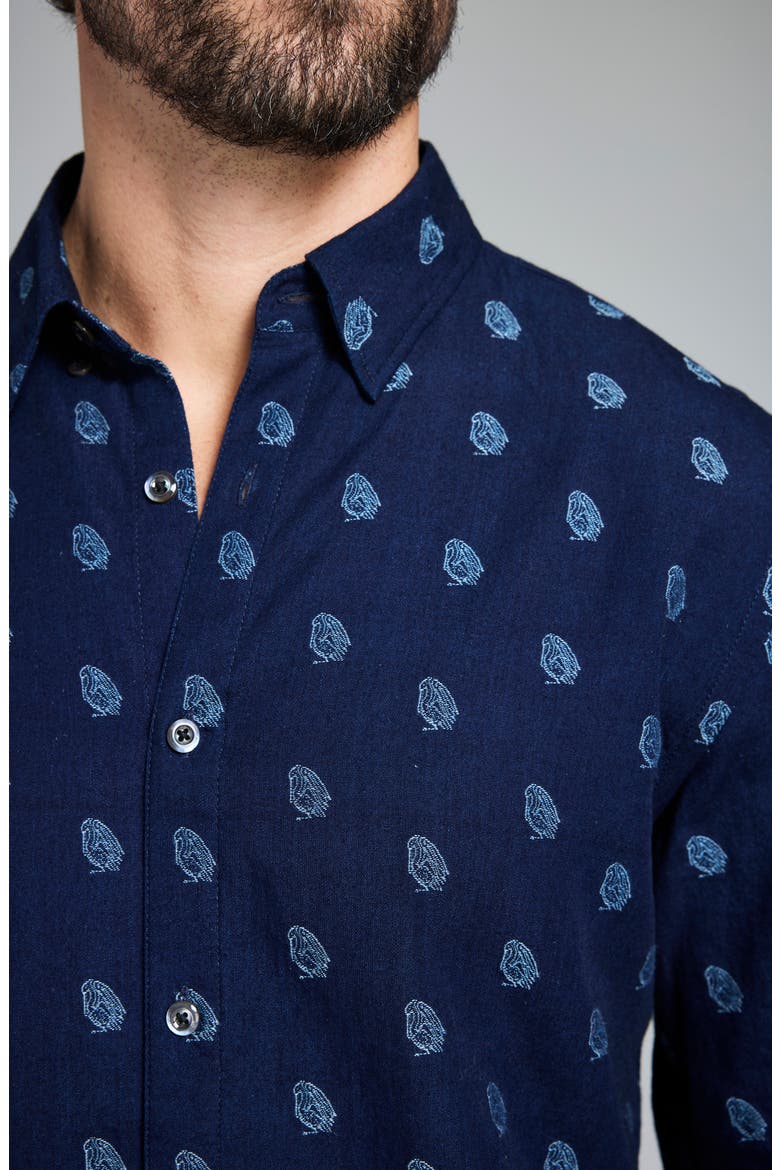 Pelican Paisley Wilson Button-Up Shirt, Alternate, color, CARBON BLUE