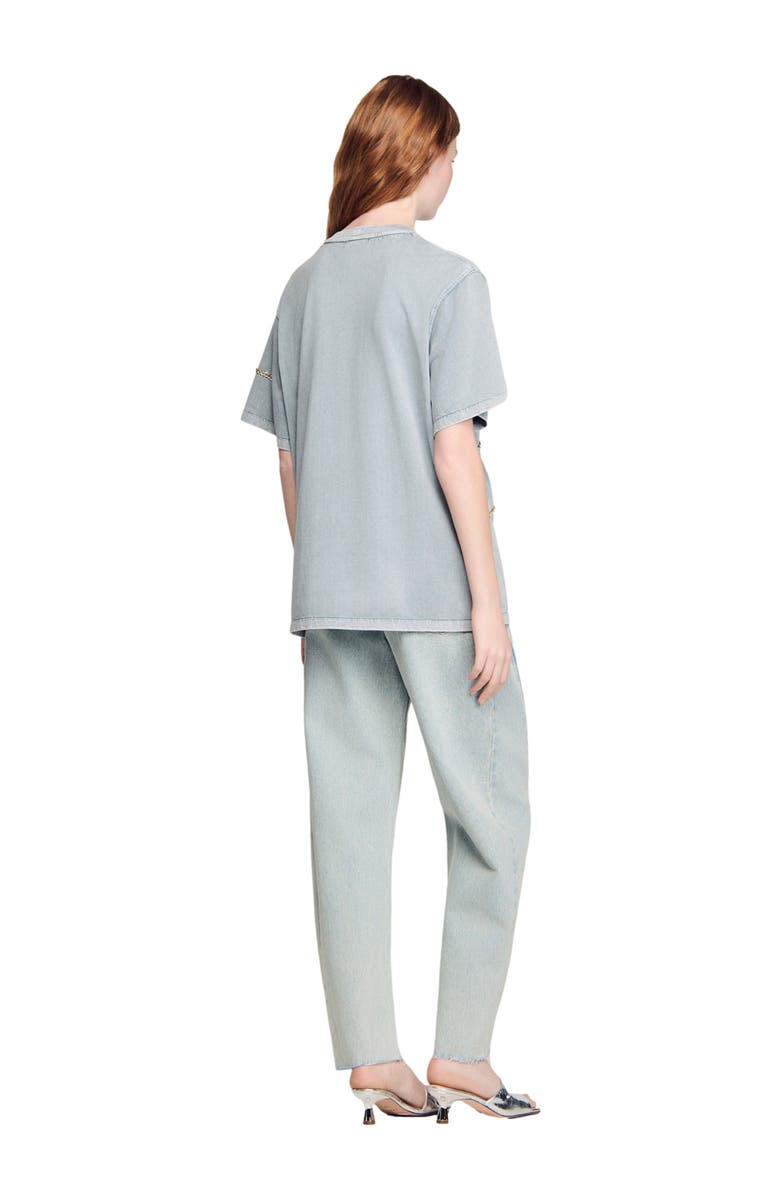 SANDRO Rhinestone T-shirt, Alternate, color, Grey