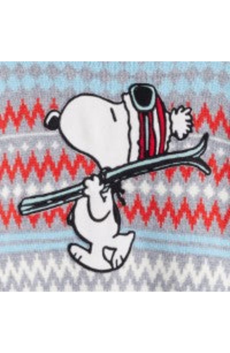 Chinti & Parker Wool-Cashmere Snoopy Ski Fairisle Sweater, Alternate, color, Grey Melange