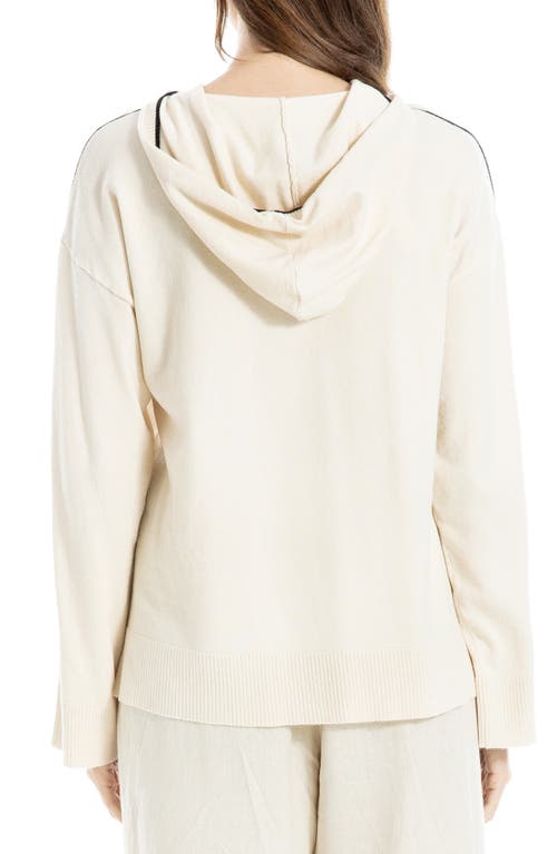 Max Studio Fine Gauge Hoodie In White