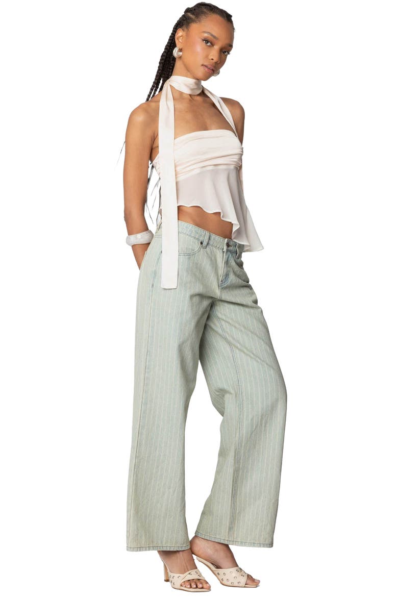 Lannah Textured Low Rise Wide Leg Jeans, Alternate, color, MIX