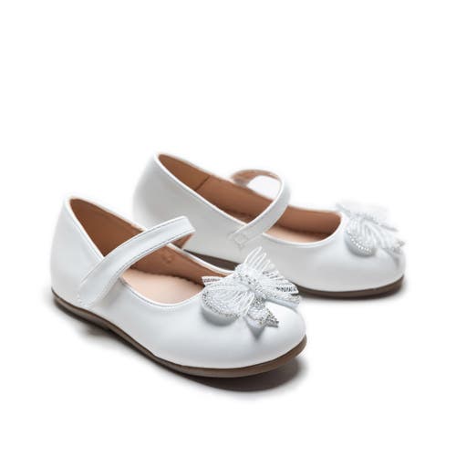 Tulleen Charlotte Ribbon Flats In White