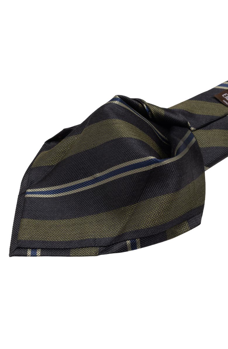 Elizabetta Flaminia - Extra Long Silk Jacquard Tie for Men, Alternate, color, Navy And Olive