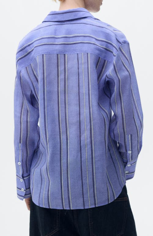 MANGO MANGO STRIPE BUTTON-UP SHIRT 