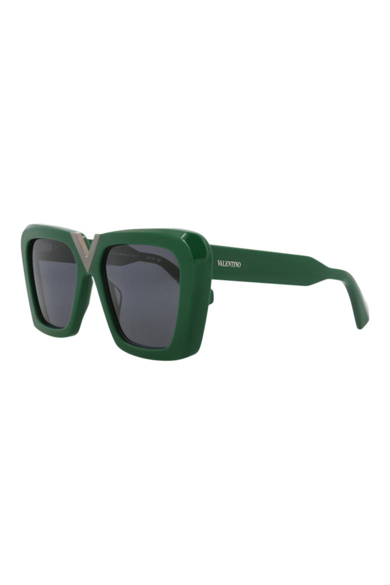 53mm Novelty Sqaure Sunglasses, Alternate, color, GREEN GREEN GREY