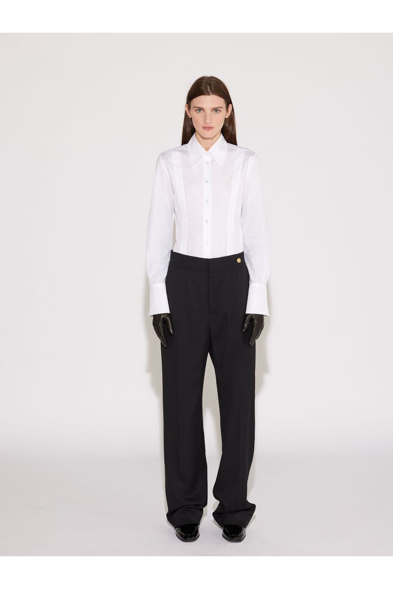 Ripley Button Front Fitted Shirt, Alternate, color, White