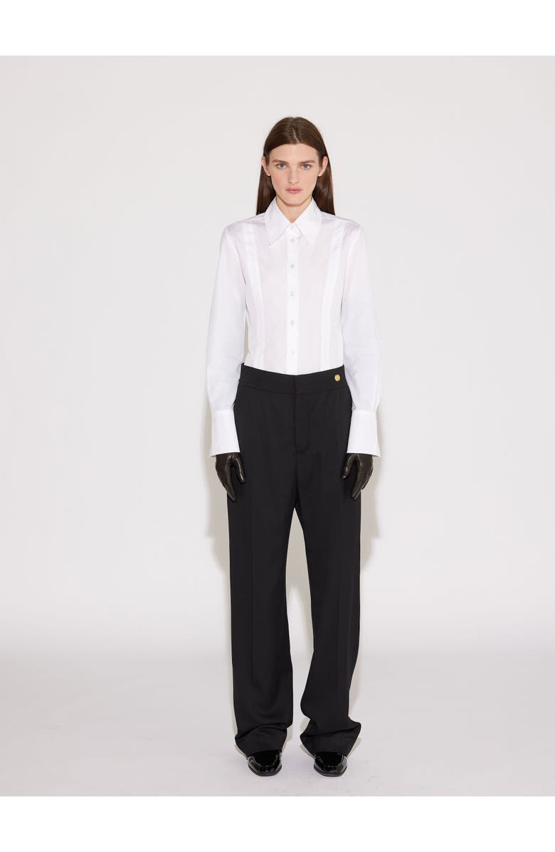 Callas Milano Ripley Button Front Fitted Shirt, Alternate, color, White