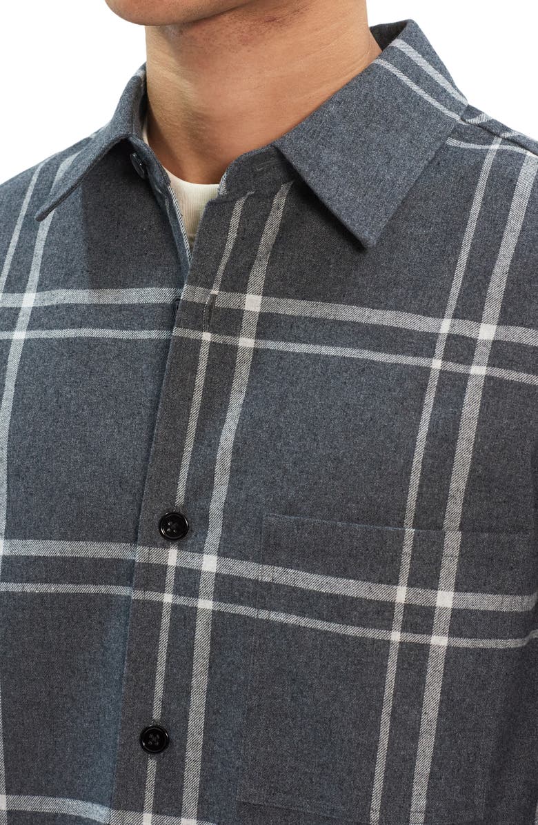 Theory Clyfford Waren Windowpane Shirt Jacket, Alternate, color, Medium Grey Melange - Bv6
