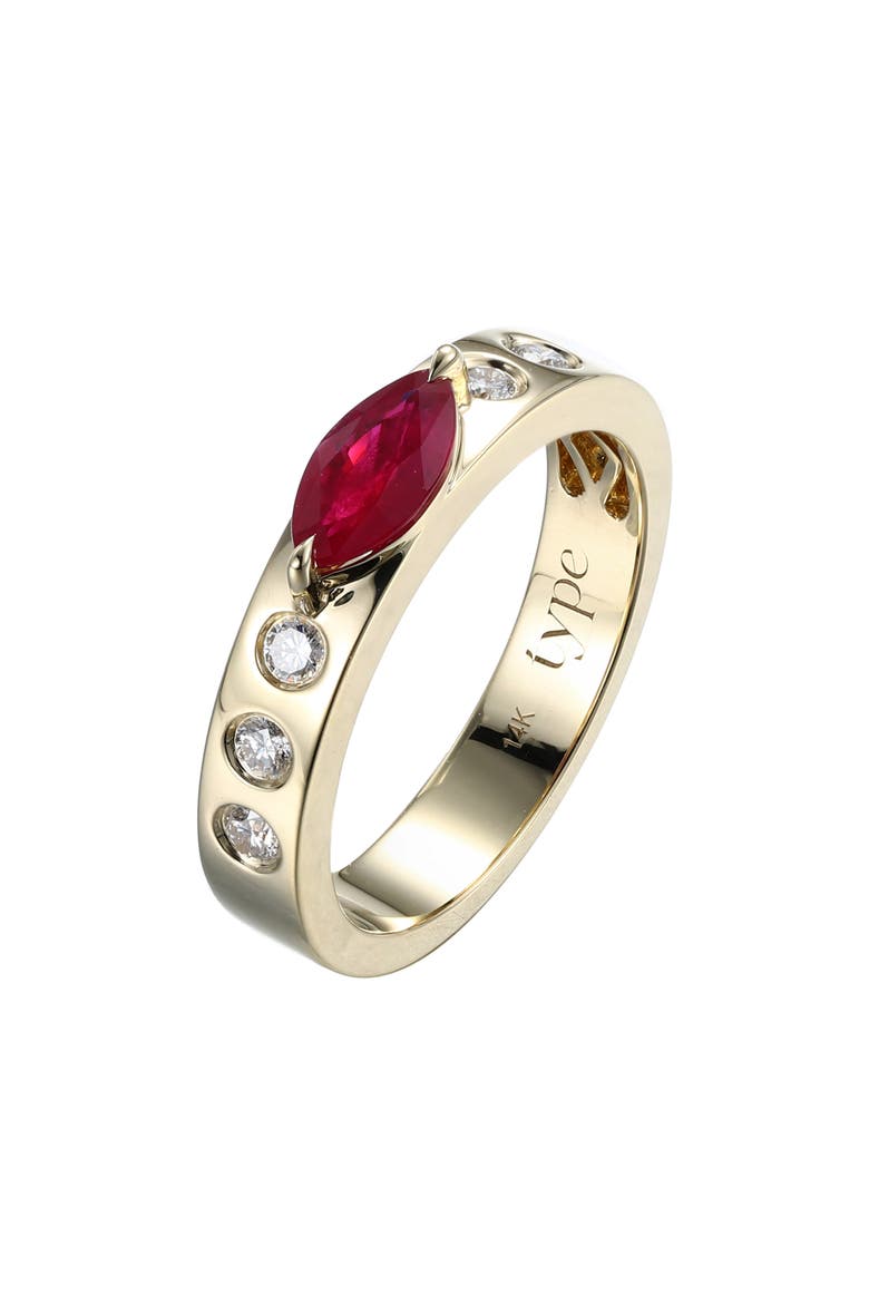 Leggo Ruby & Diamond Marquise Ring, Main, color, RED