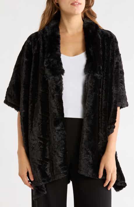 Ribbed Cardigan Poncho