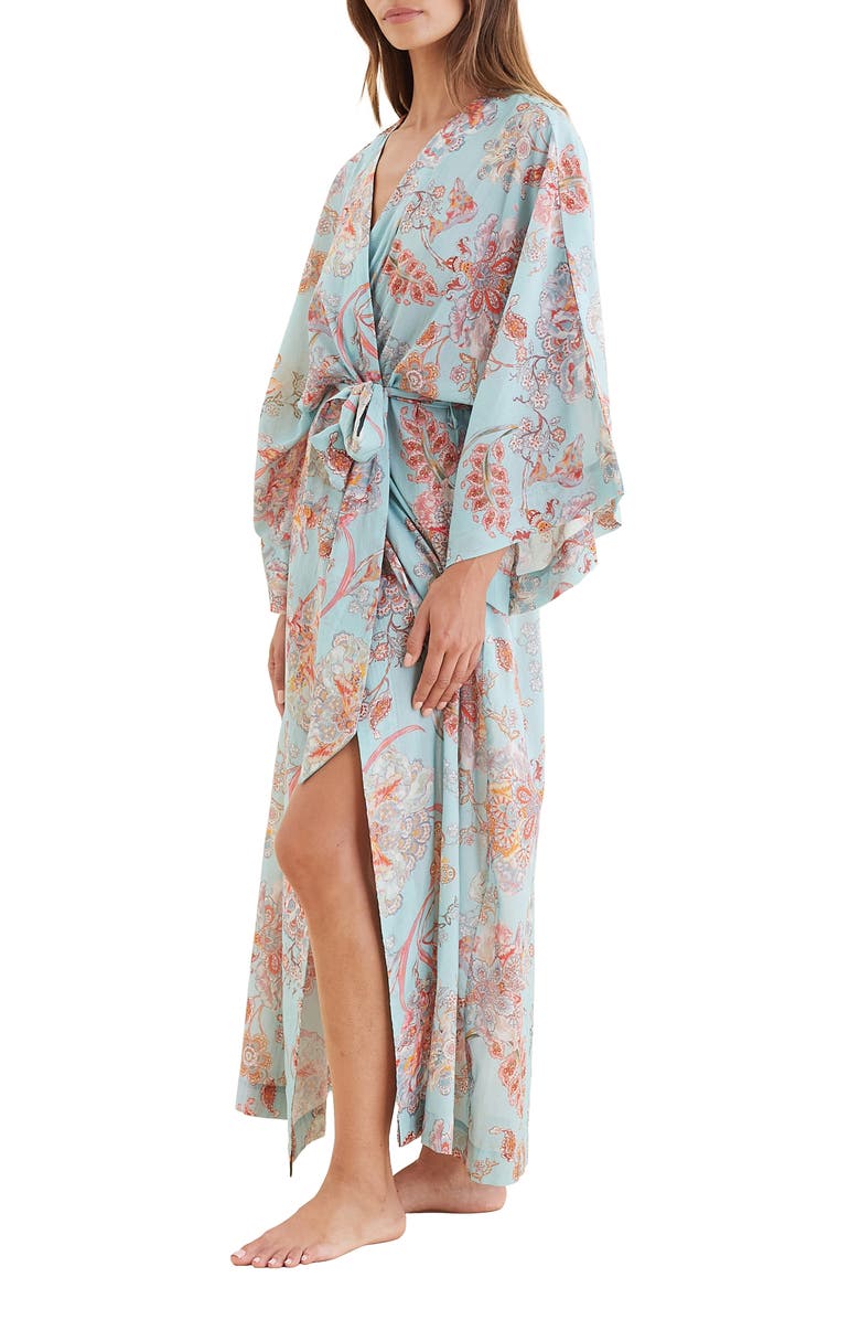 Papinelle Coco Floral Cotton & Silk Robe, Alternate, color, 
