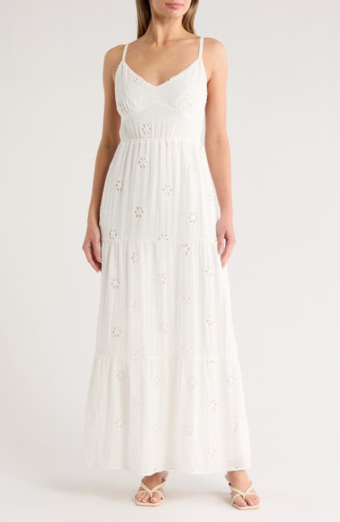 Eyelet Cotton Midi Sundress