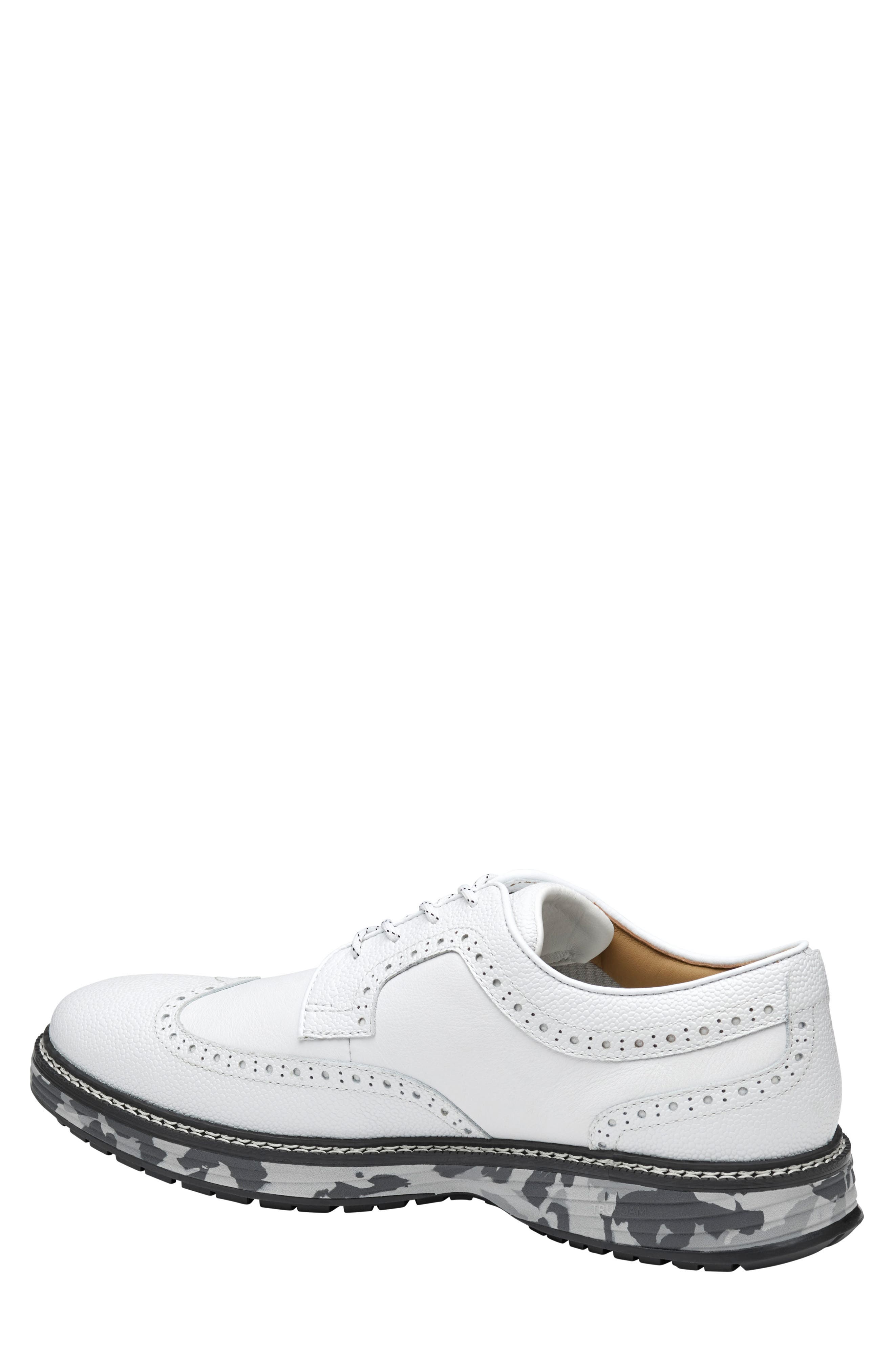Johnston & Murphy Upton GL3 Luxe Hybrid Waterproof Golf Shoe, Alternate, color, White Wp Fg/ Scotch Grain