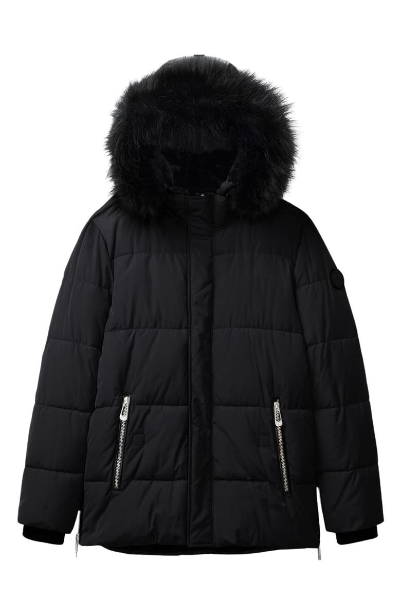 Noize Marlon Faux Fur Hooded Parka, Alternate, color, Black