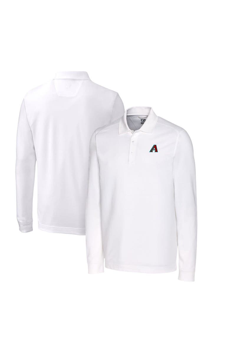 Cutter & Buck Men's Cutter & Buck  White Arizona Diamondbacks Advantage Tri-Blend Pique Long Sleeve Polo, Main, color, 