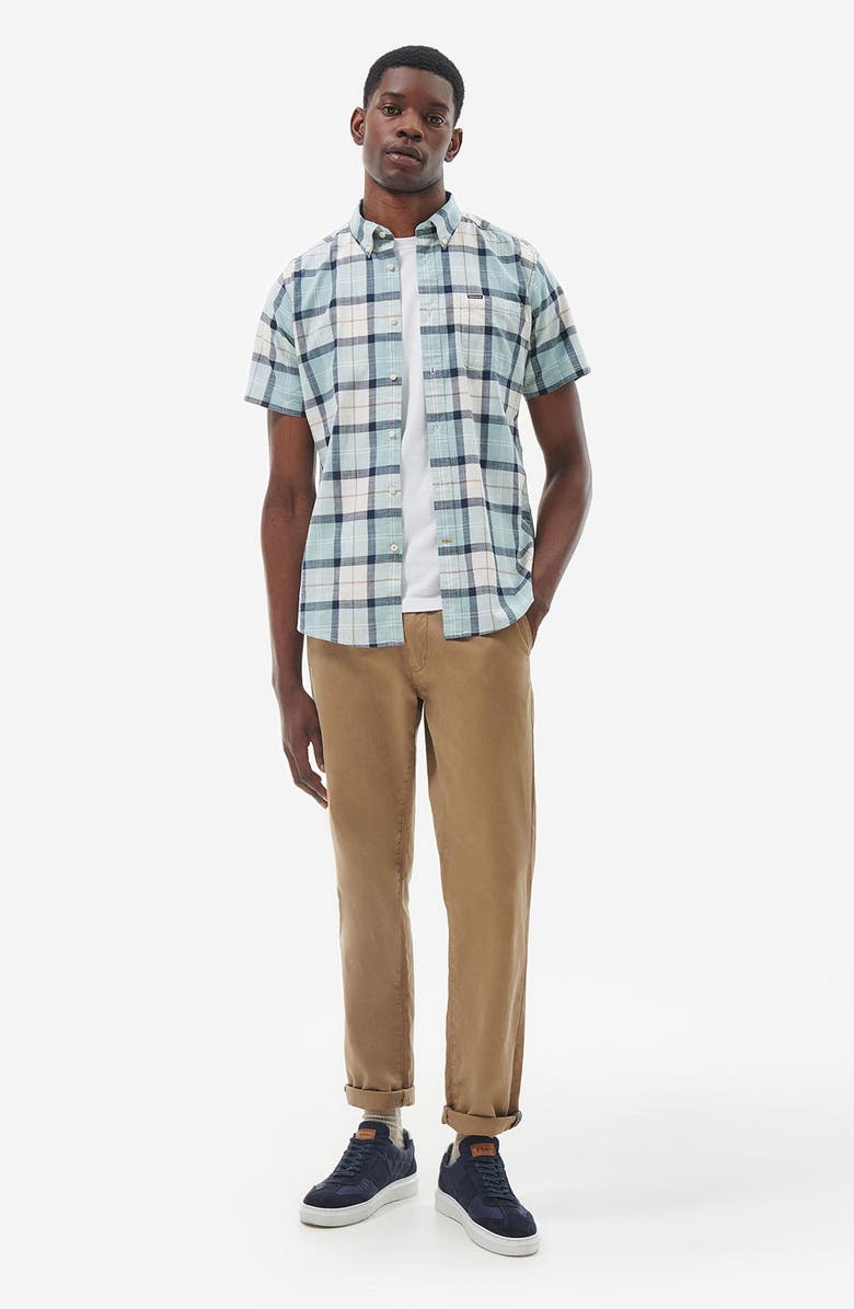 Barbour Delton Tailored Fit Plaid Short Sleeve Cotton Button-Down Shirt, Alternate, color,