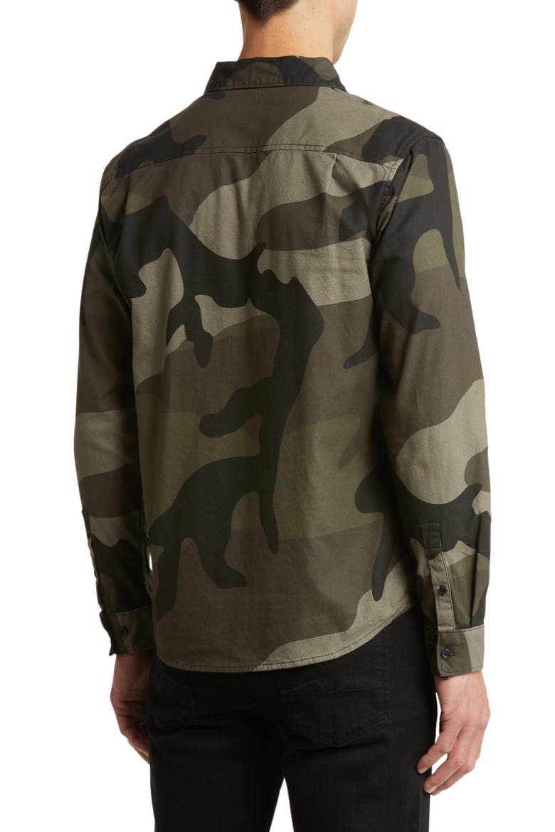 Panhandle Camo Cotton Flanne Button-Up Shirt, Alternate, color, CAMO